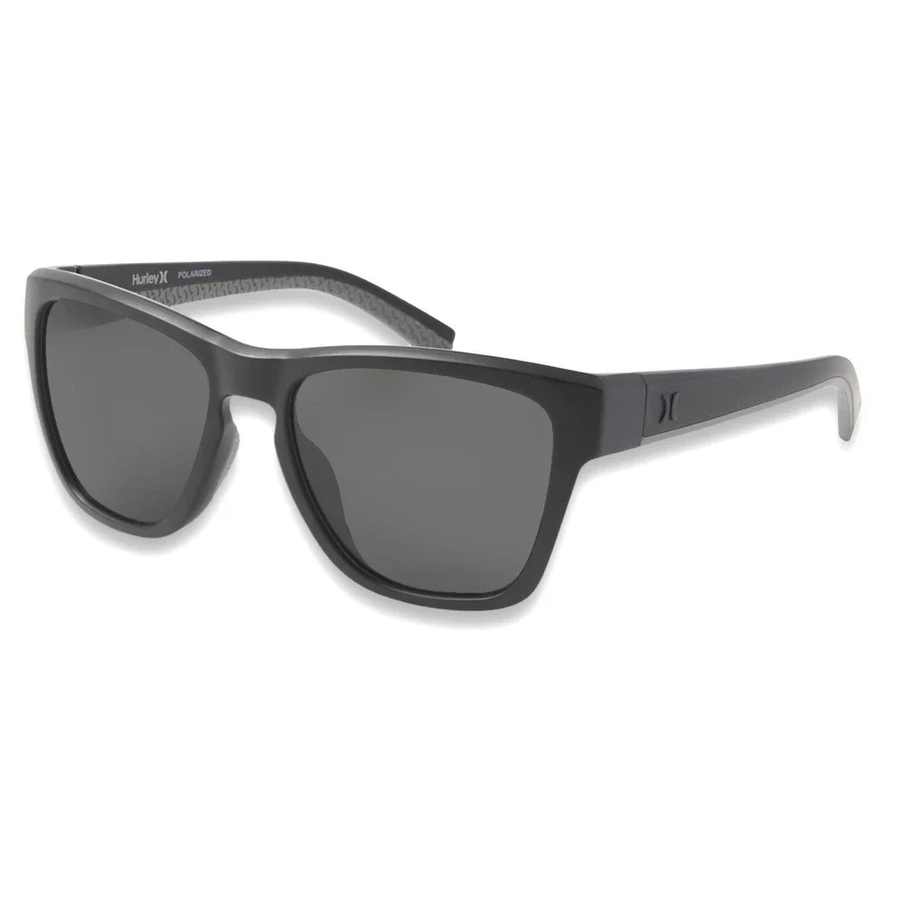 Hurley Mod Keyhole Square Polarized Sunglasses NWT Black / Grey -‎ #44936-SUN1